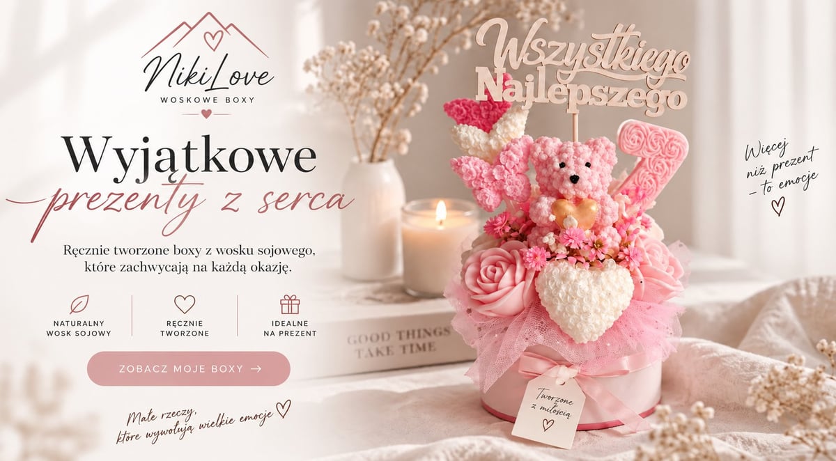 Elegantny flowerbox z różowymi różami, białymi kwiatami i pluszowym misiem — wyjątkowy prezent